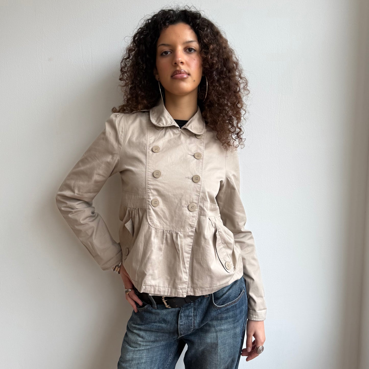 Beige peacoat - Size S