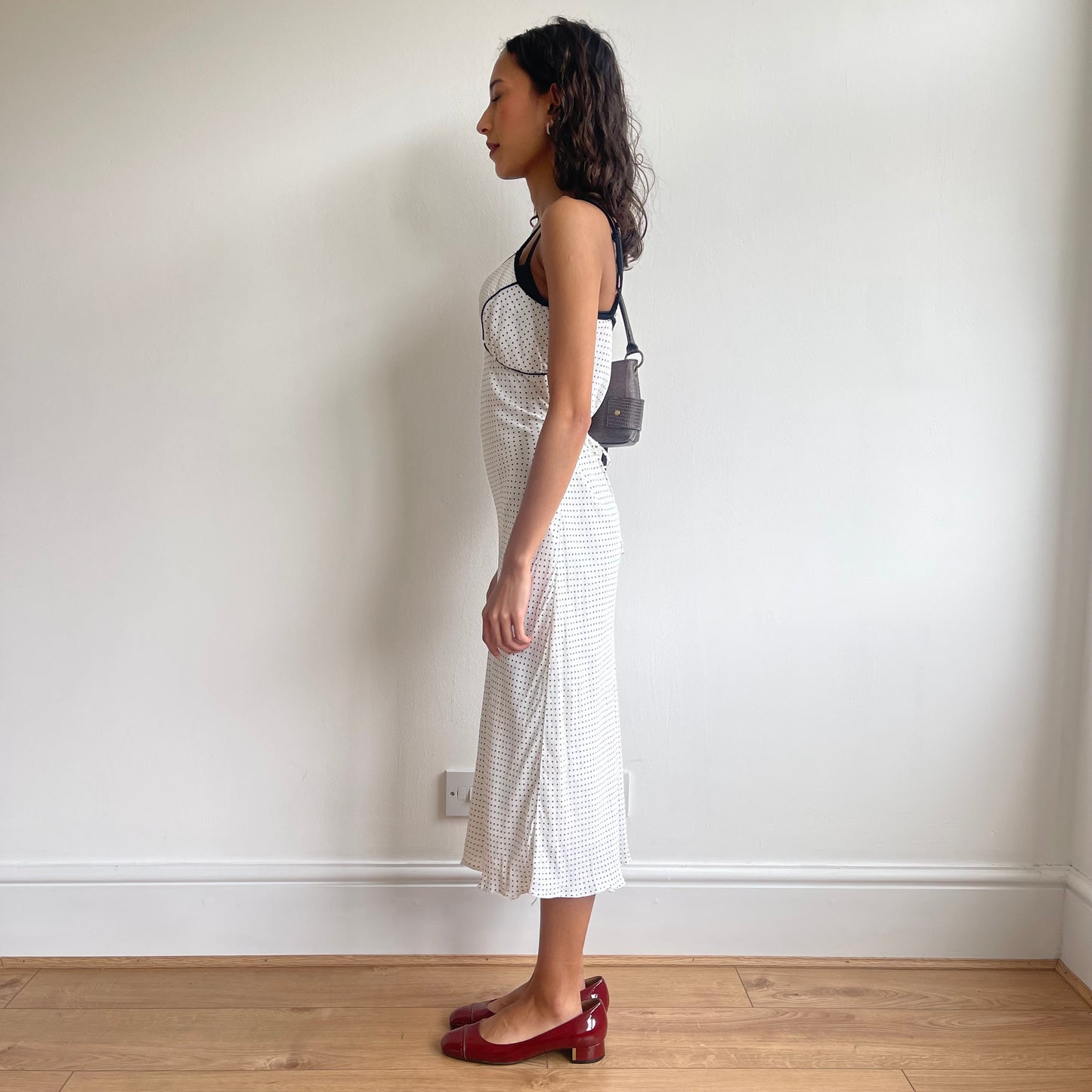 White polka dot midi dress - Size XS/S