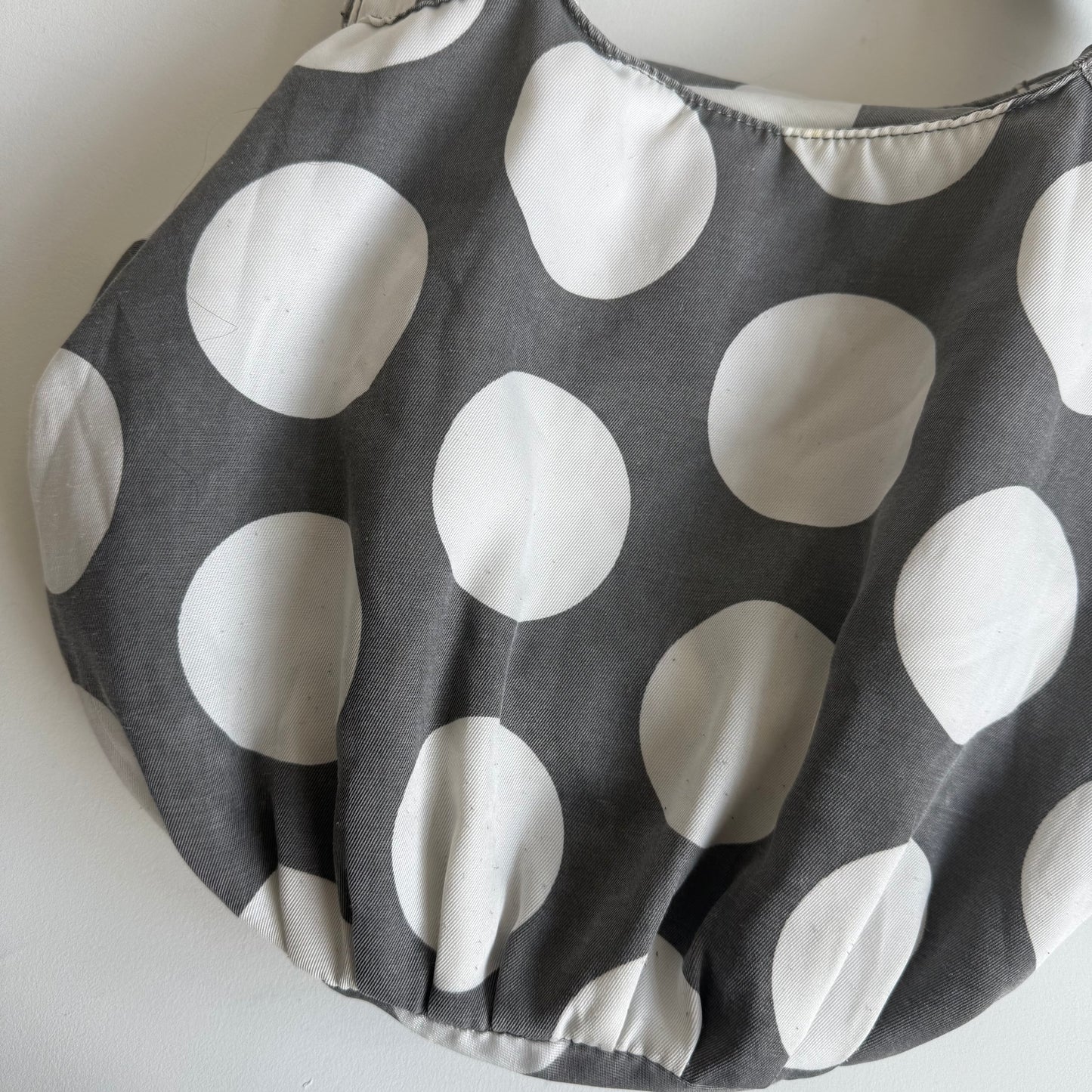 Grey polka dot bag