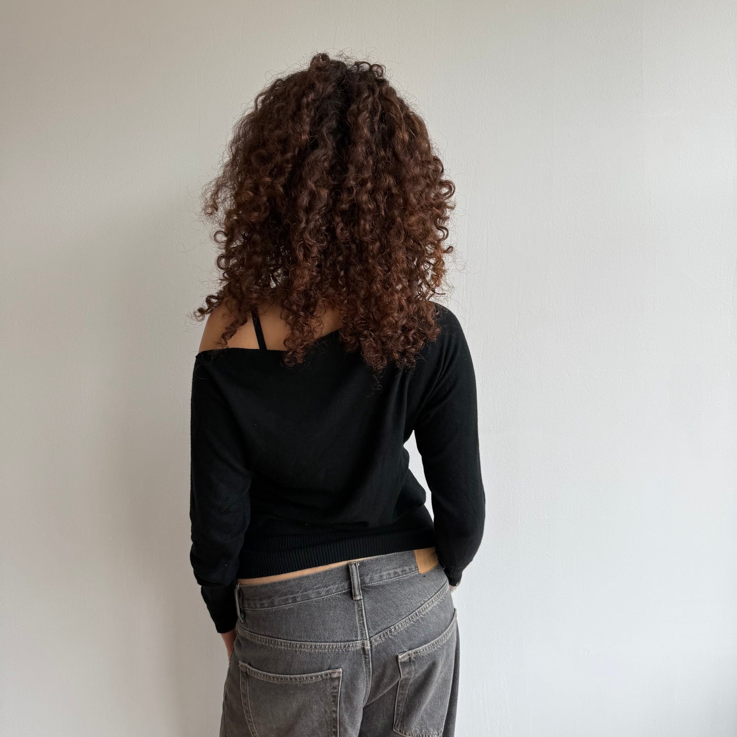 Black slouchy knit jumper - Size S/M