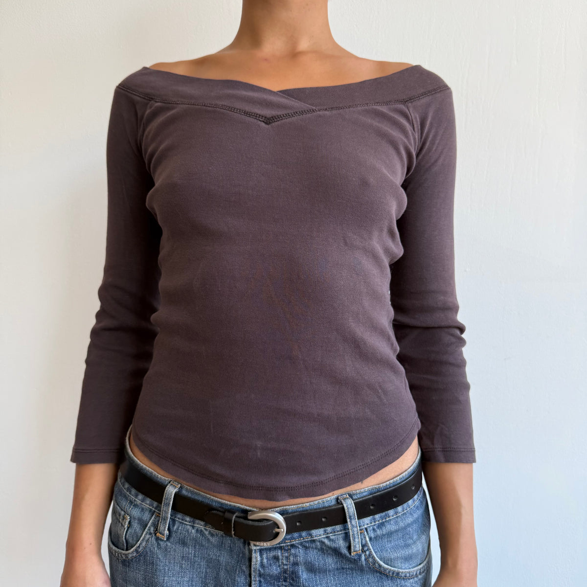 Brown 3/4 sleeve top - Size S