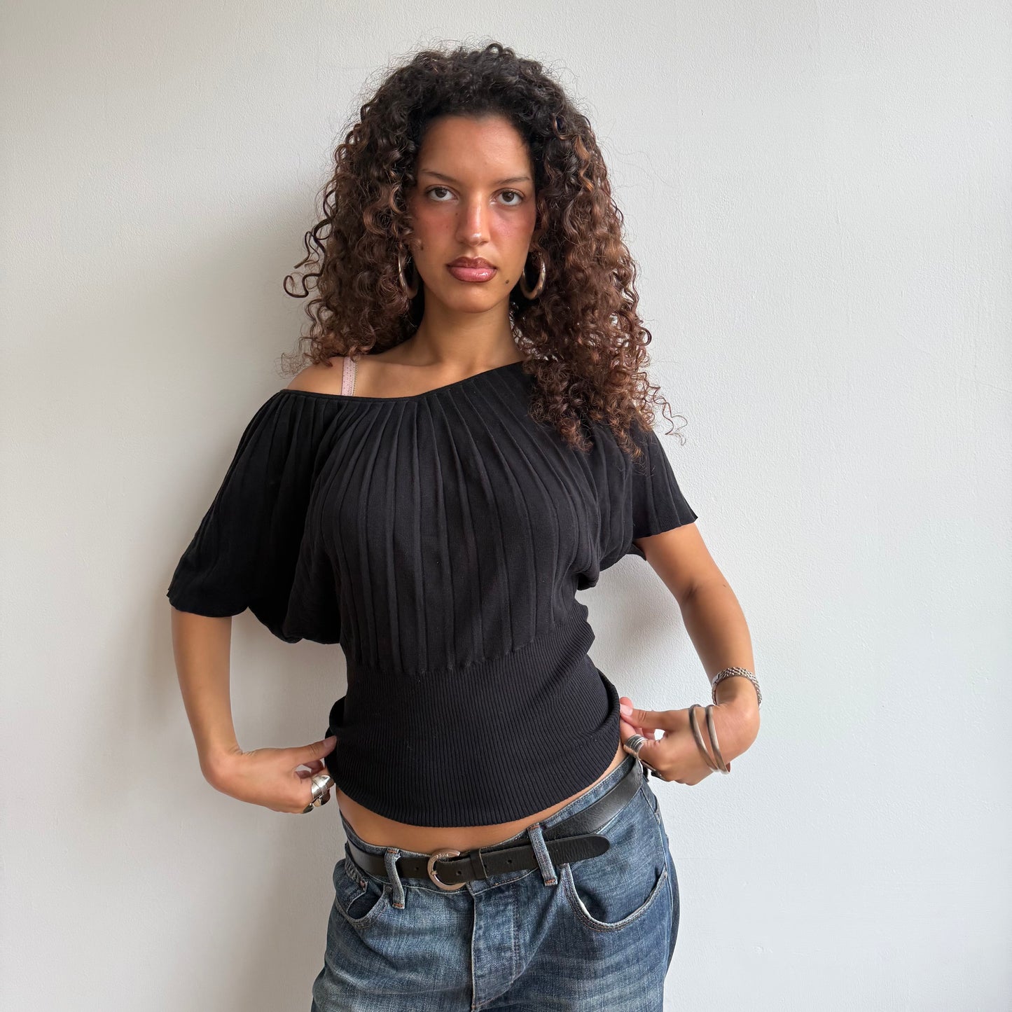 Black batwing knit - Size S