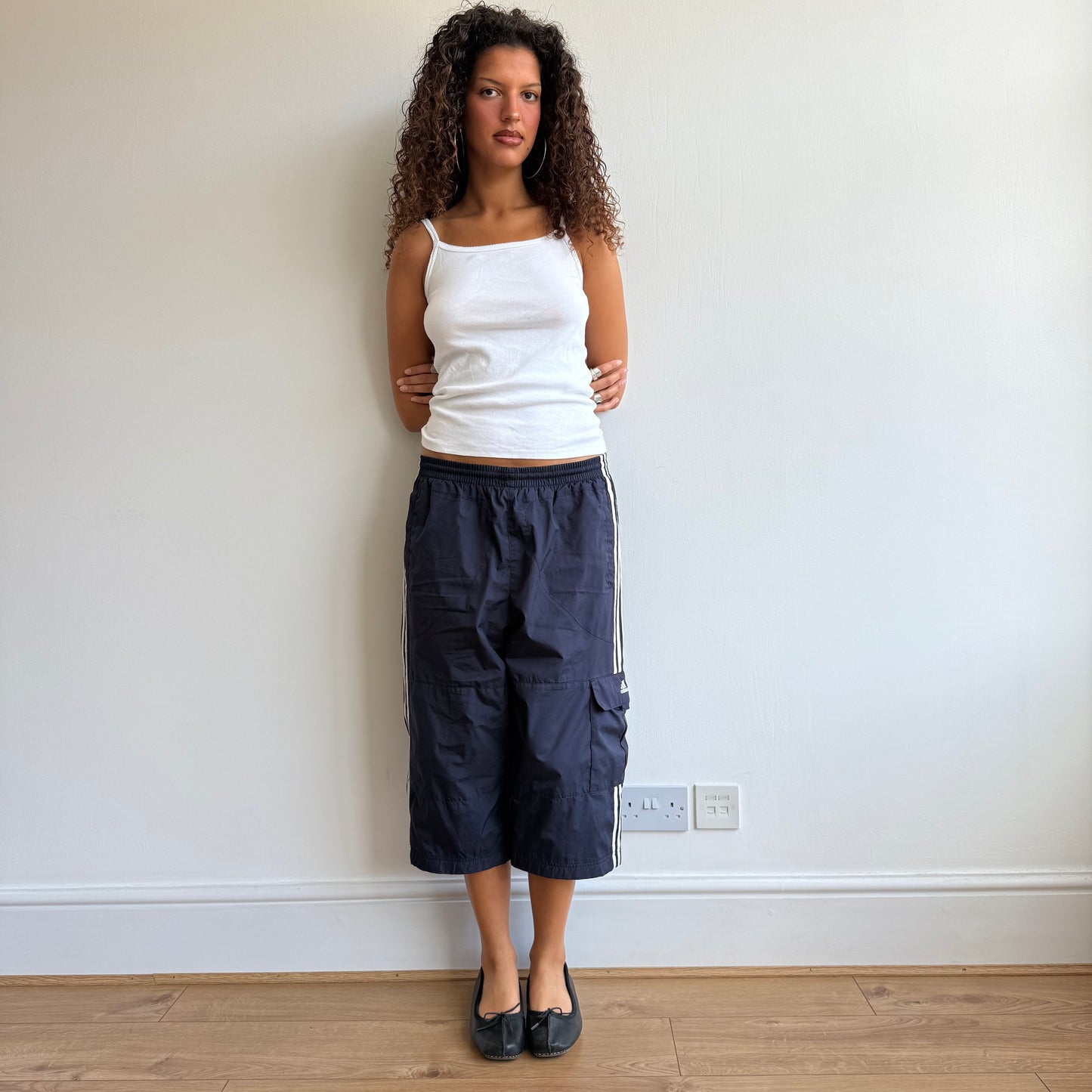 Navy Adidas capris - Size M (1)