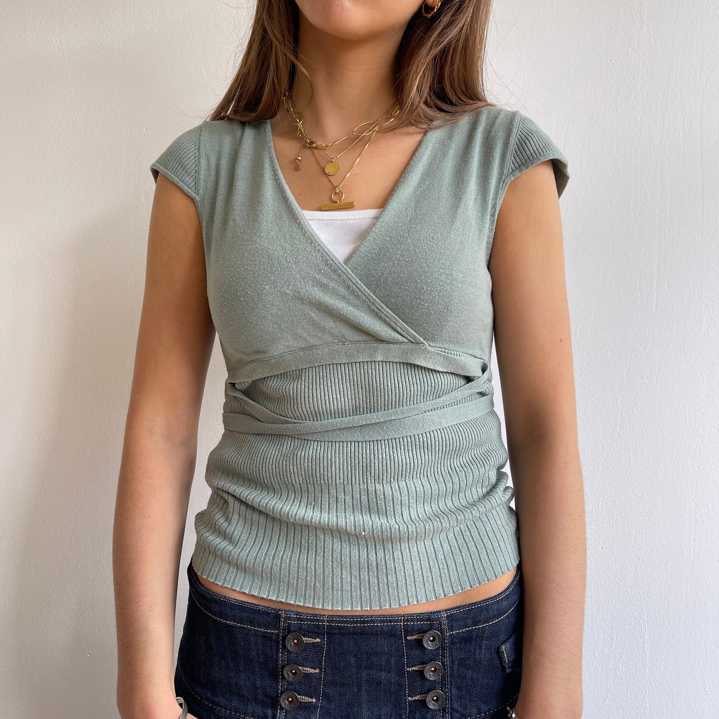 Green ballet wrap knit - Size S