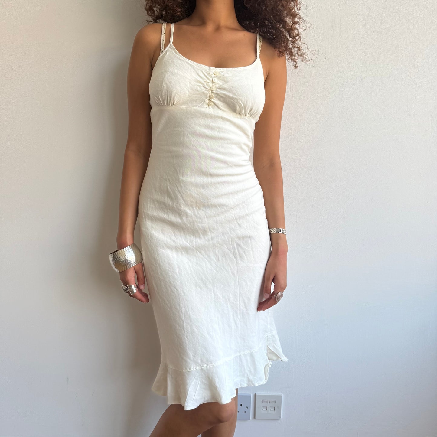 Cream milkmaid dress - Size S