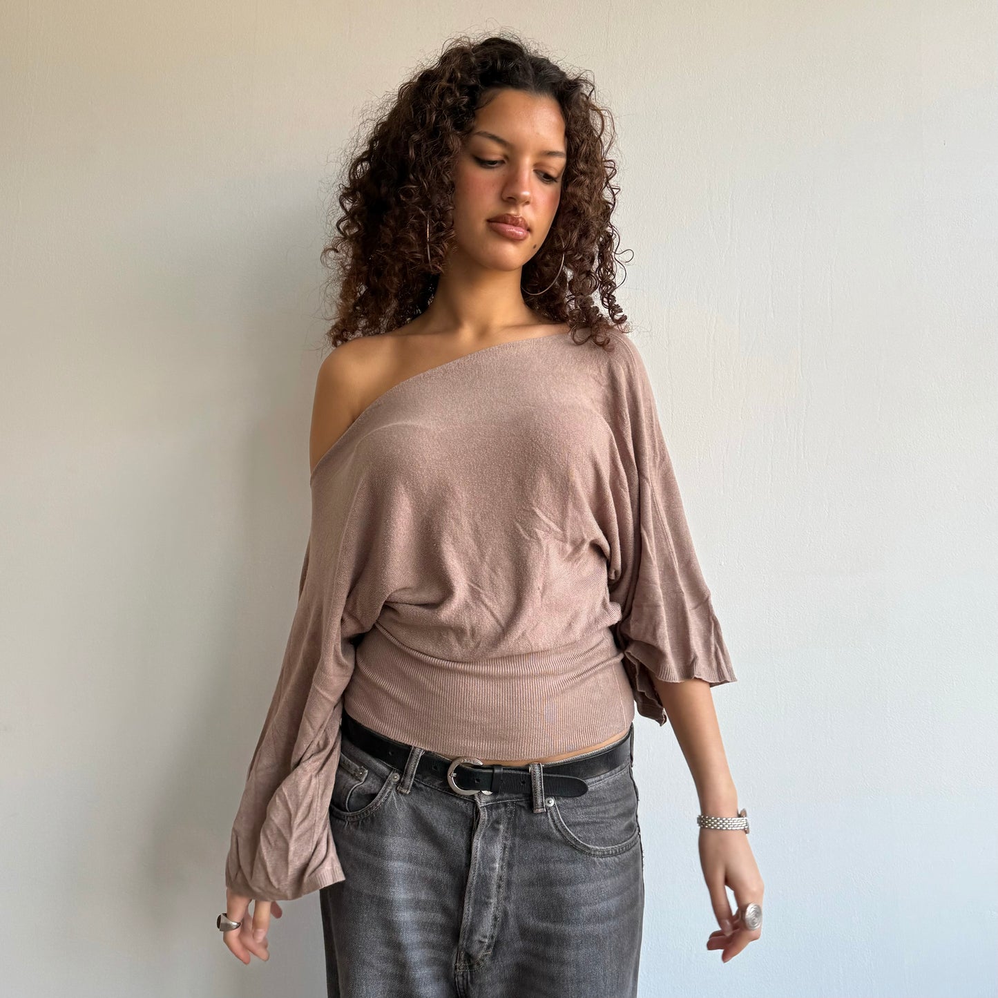 Tan slouchy knit - Size M