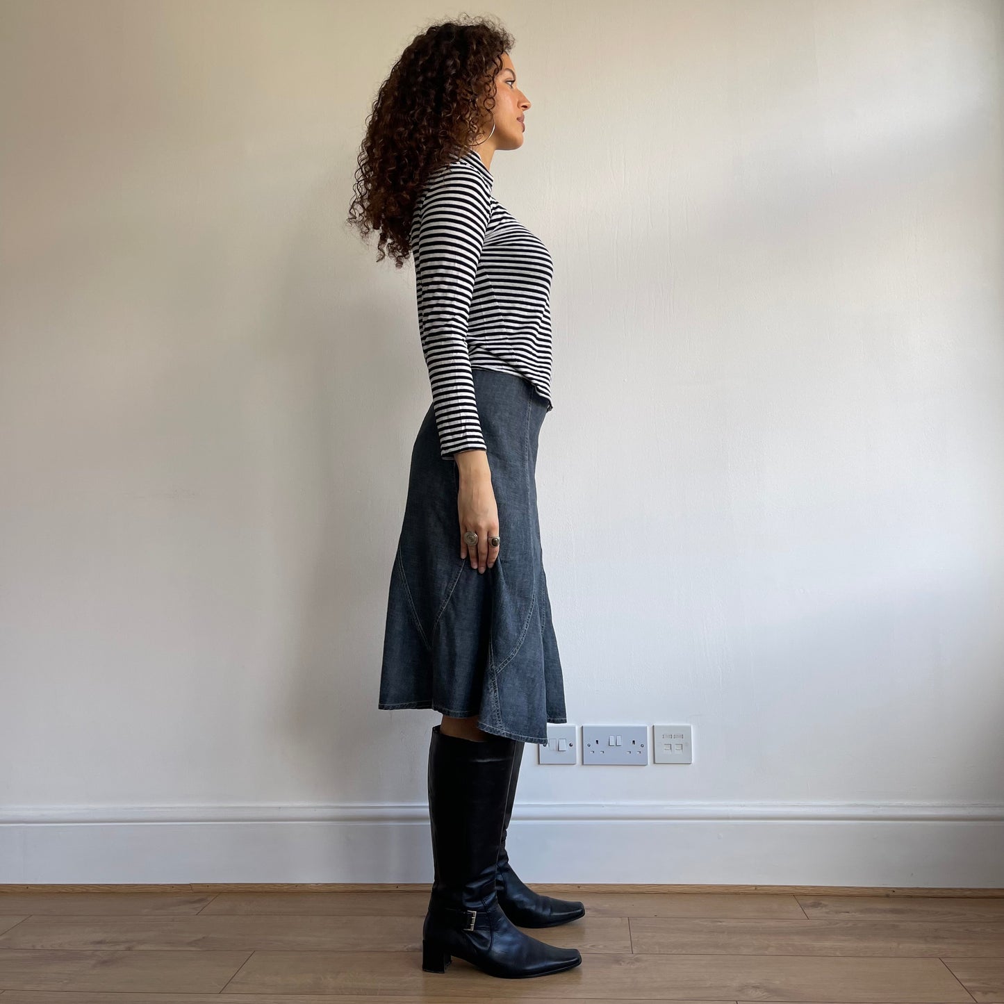 Black stripe roll neck - Size S