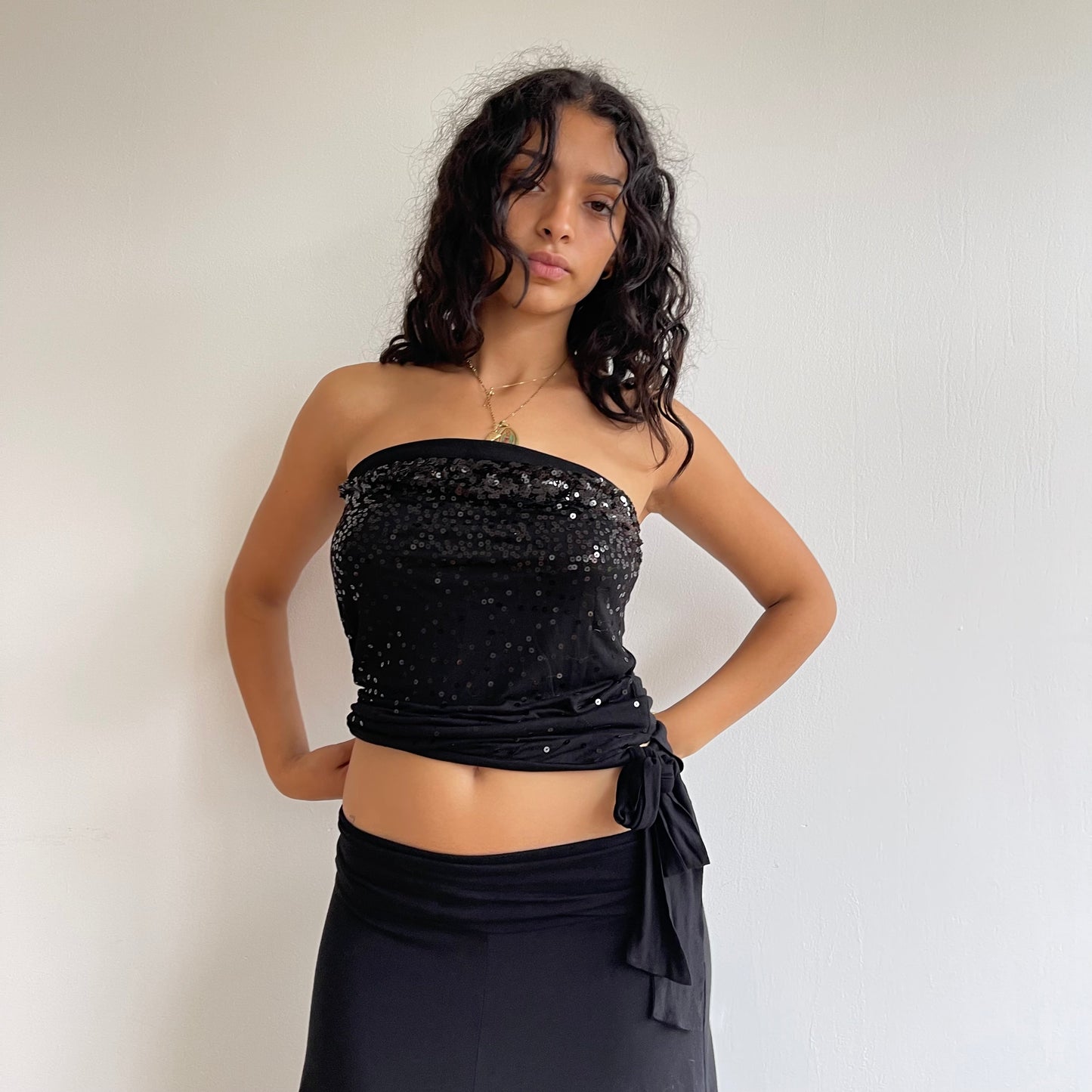 Black sequin bandeau - Size M