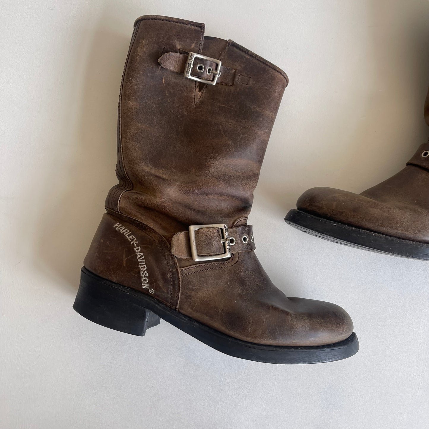 Brown Harley Davidson boots - Size UK5 (Pair 2)