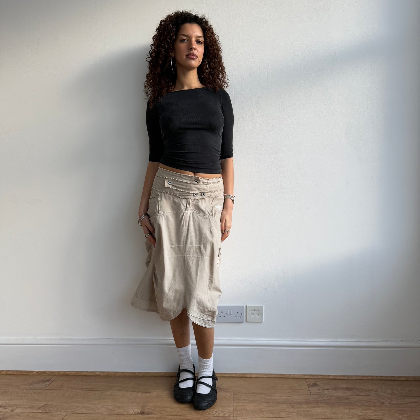 Beige cargo skirt - Size M