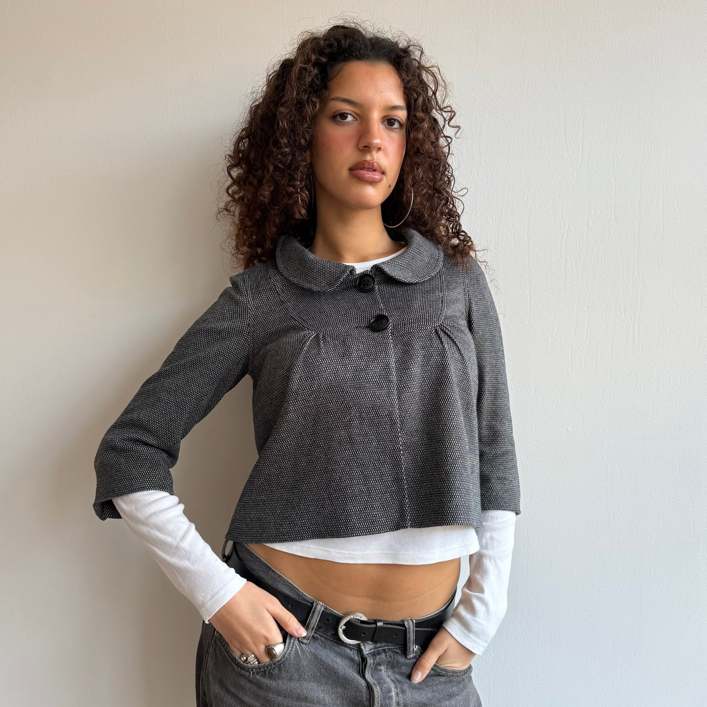 Grey peacoat - Size S