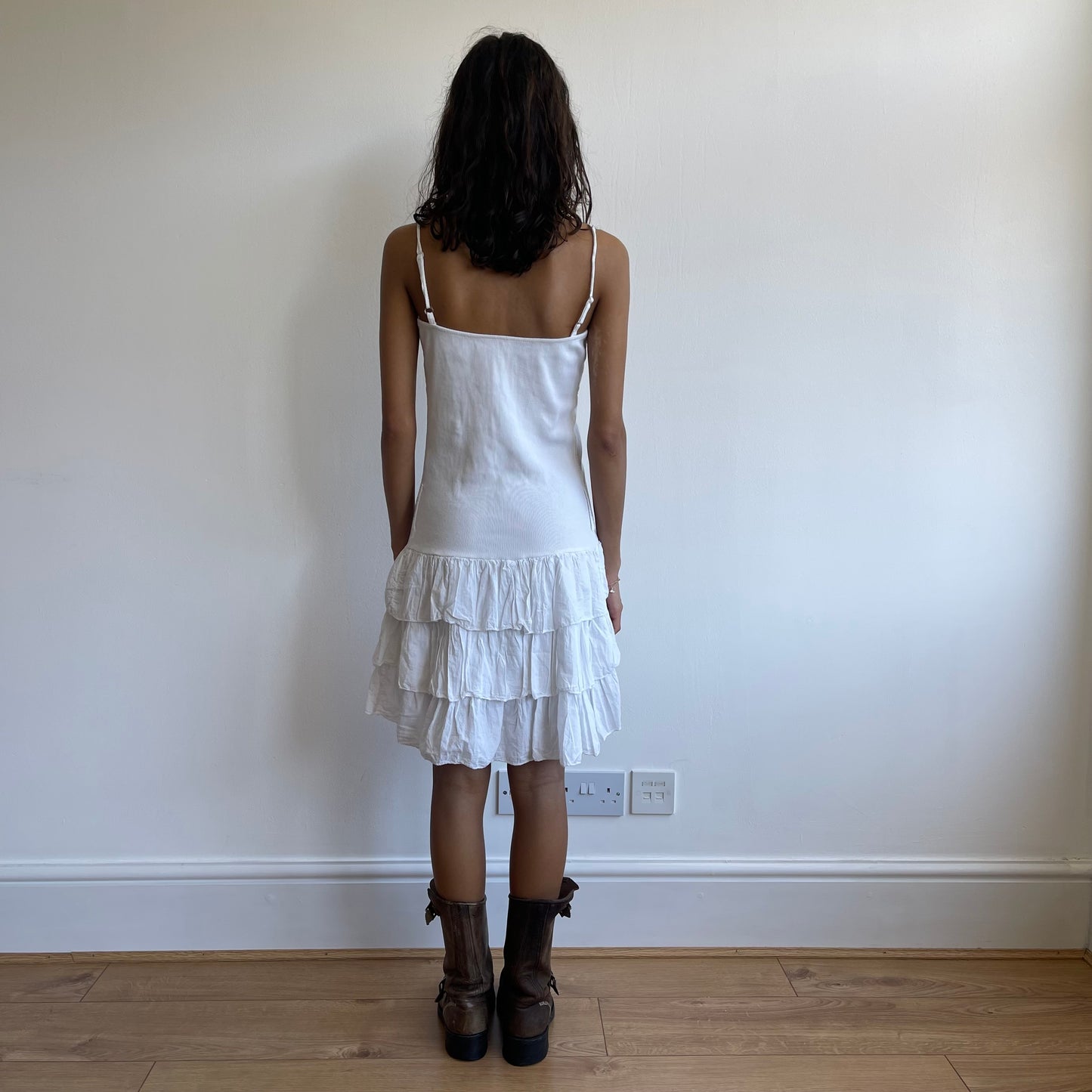 White broderie rara dress - Size S