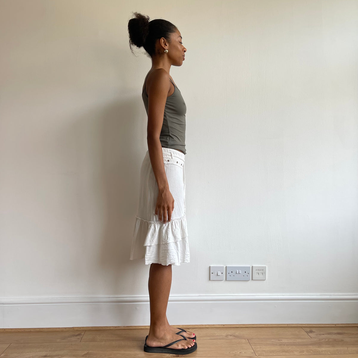Dark khaki slinky cami - Size S