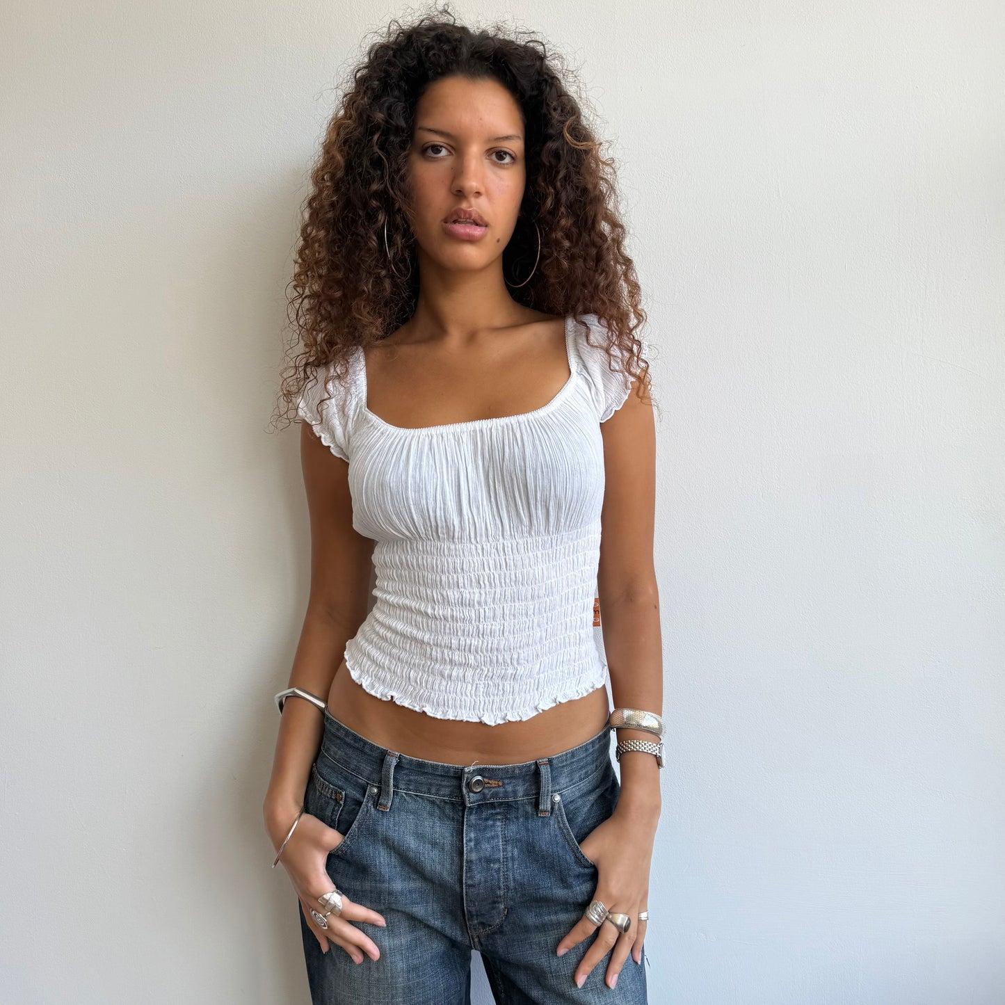 White milkmaid top - Size S