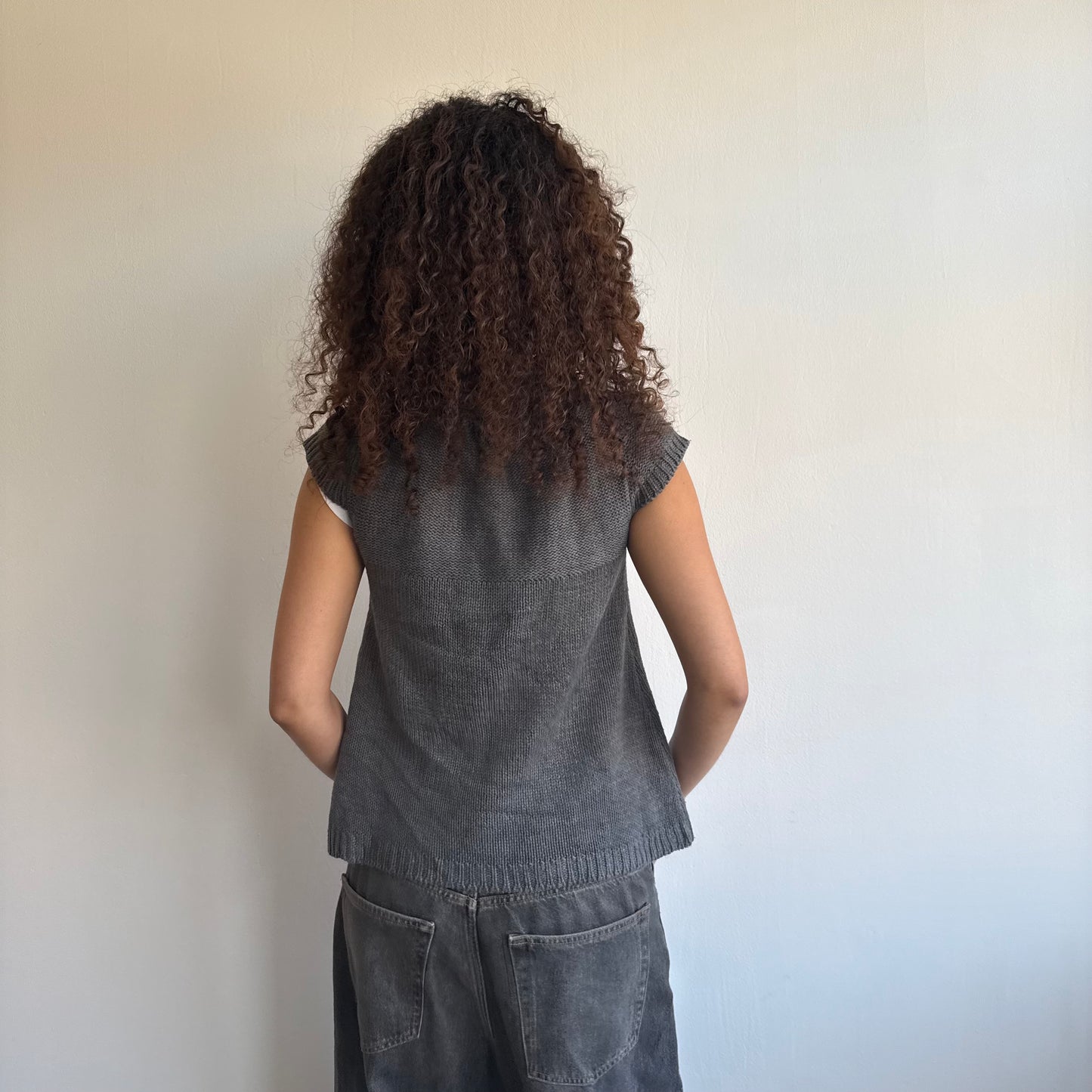 Grey button neck knit - Size S/M