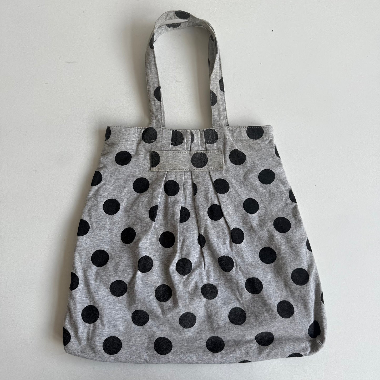Grey polka dot tote bag