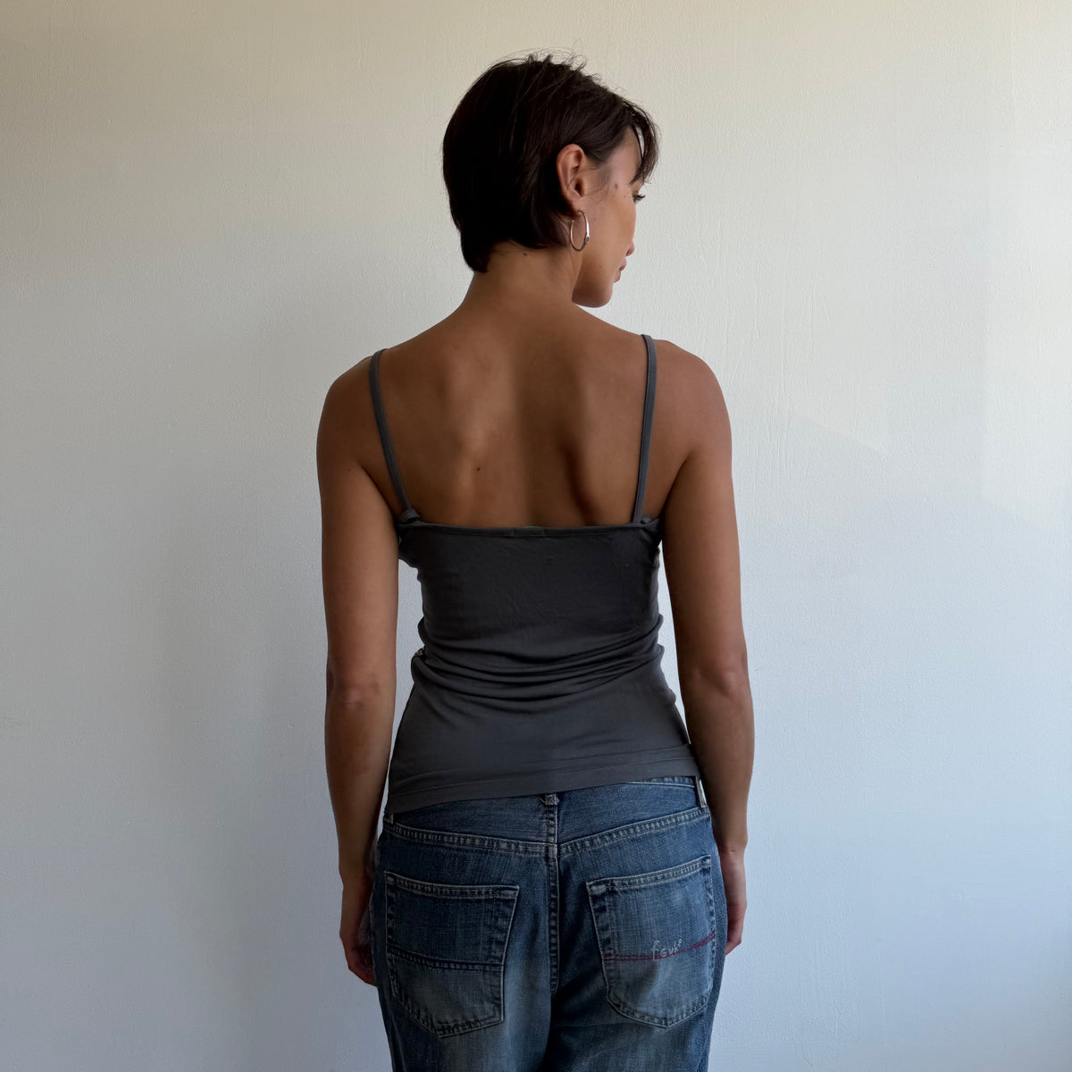 Grey sequin cami top - Size S
