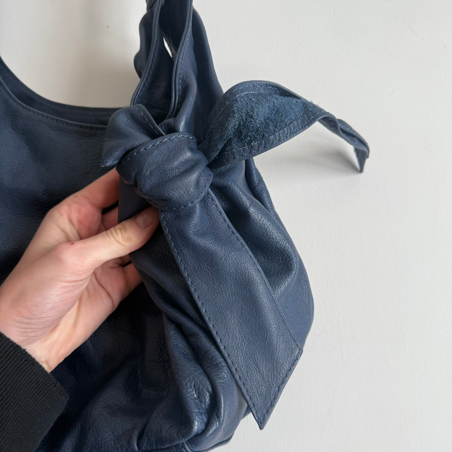 Blue leather bag