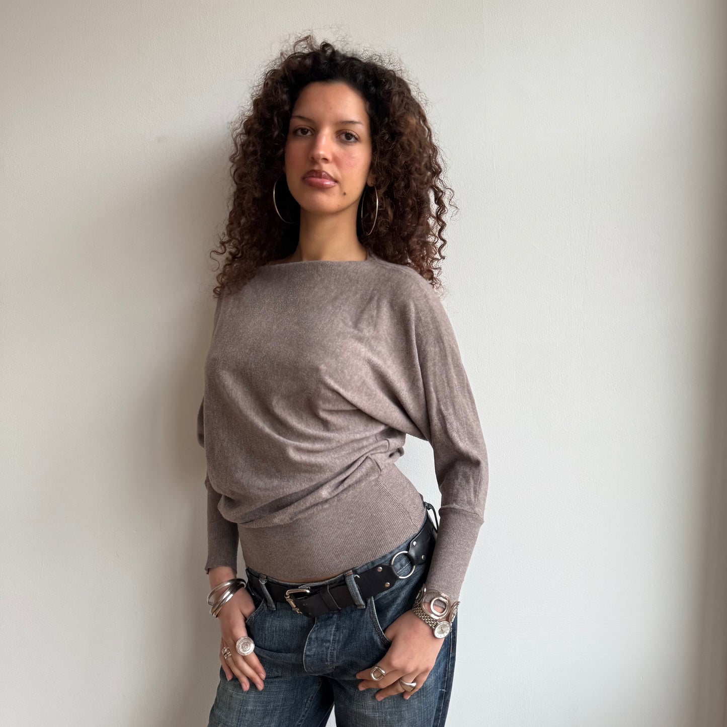 Taupe slouchy knit - Size S