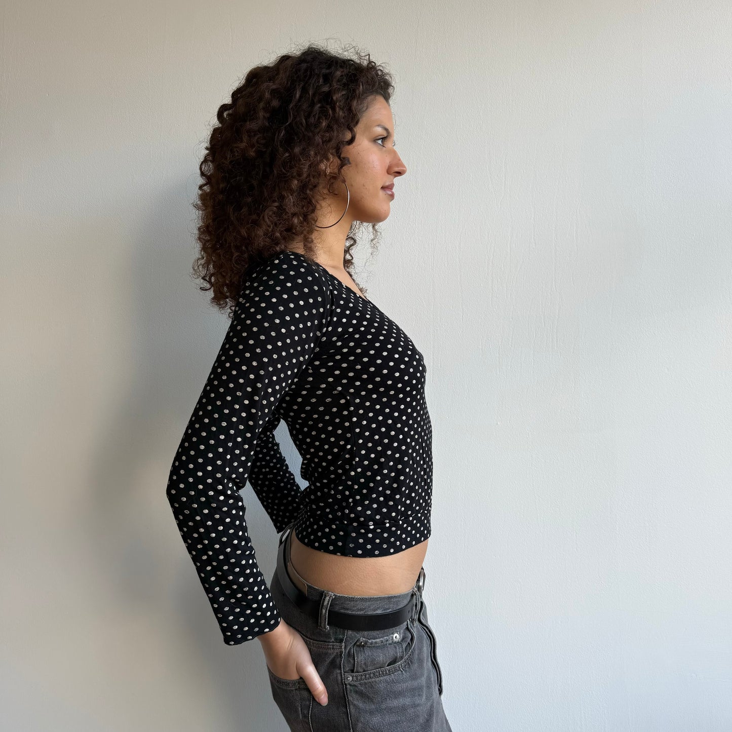 Polka dot wrap top - Size S