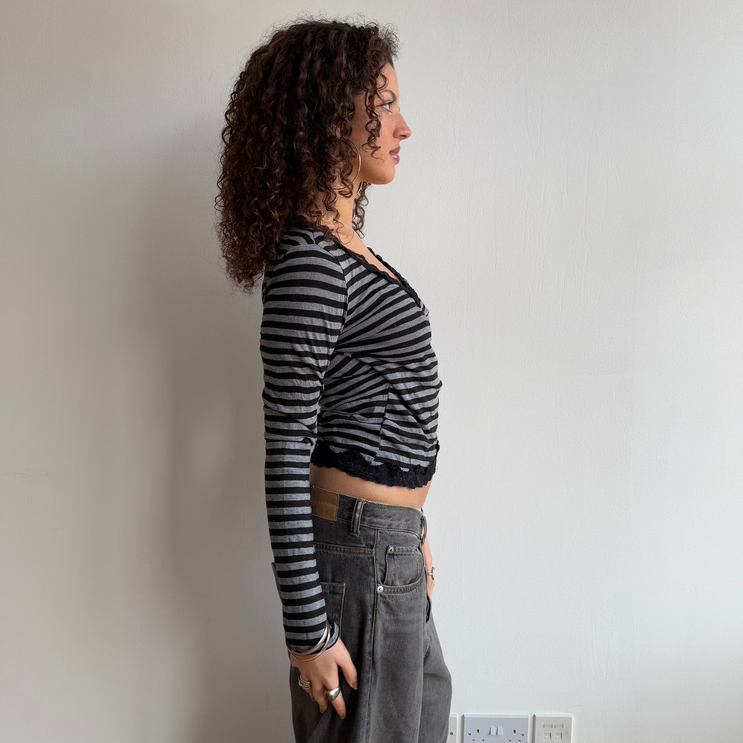 Striped ballet wrap top - Size S