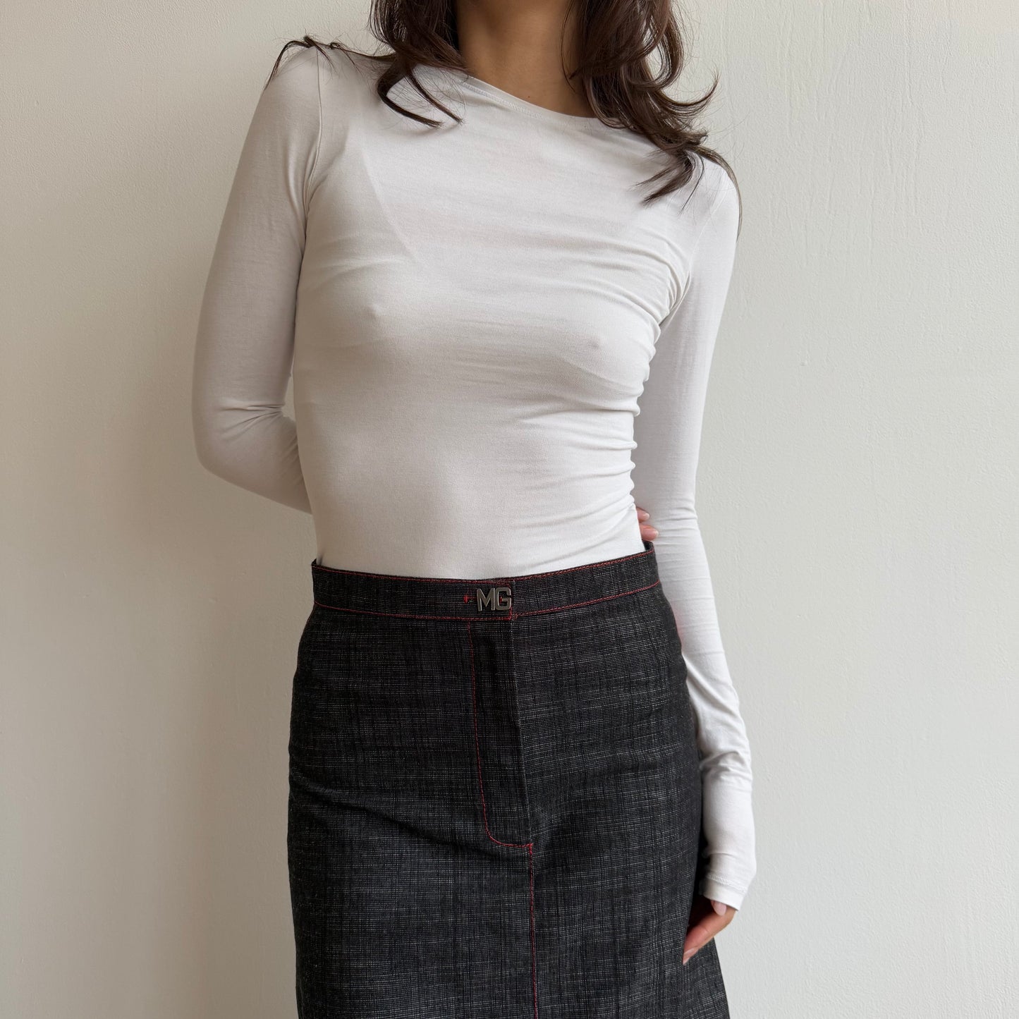 Dark denim ruffle skirt - Size XS