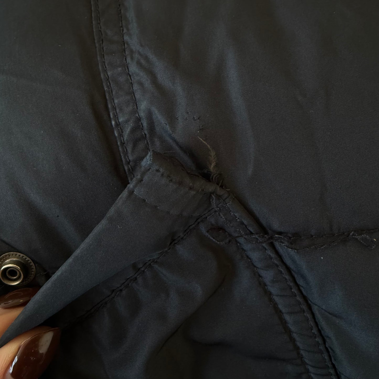 Black fur hood bomber - Size S