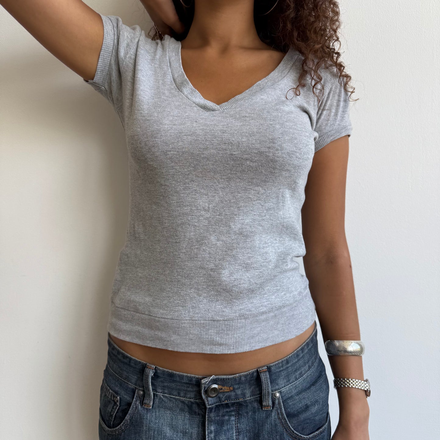 Grey hooded t-shirt - Size S + M