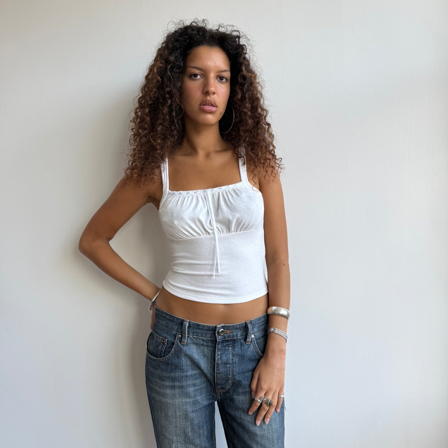 White milkmaid cami - Size S