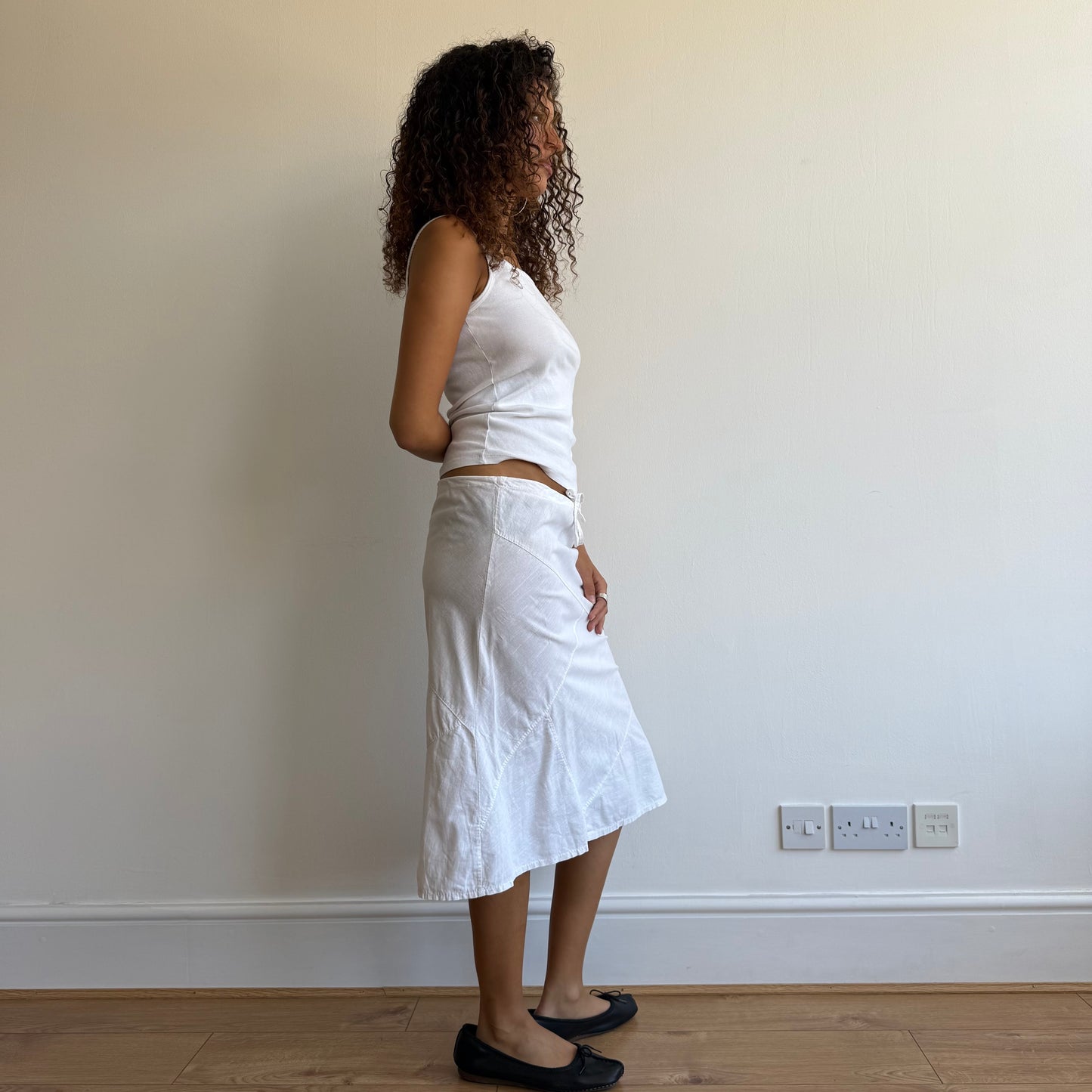 White linen midi skirt - Size S/M