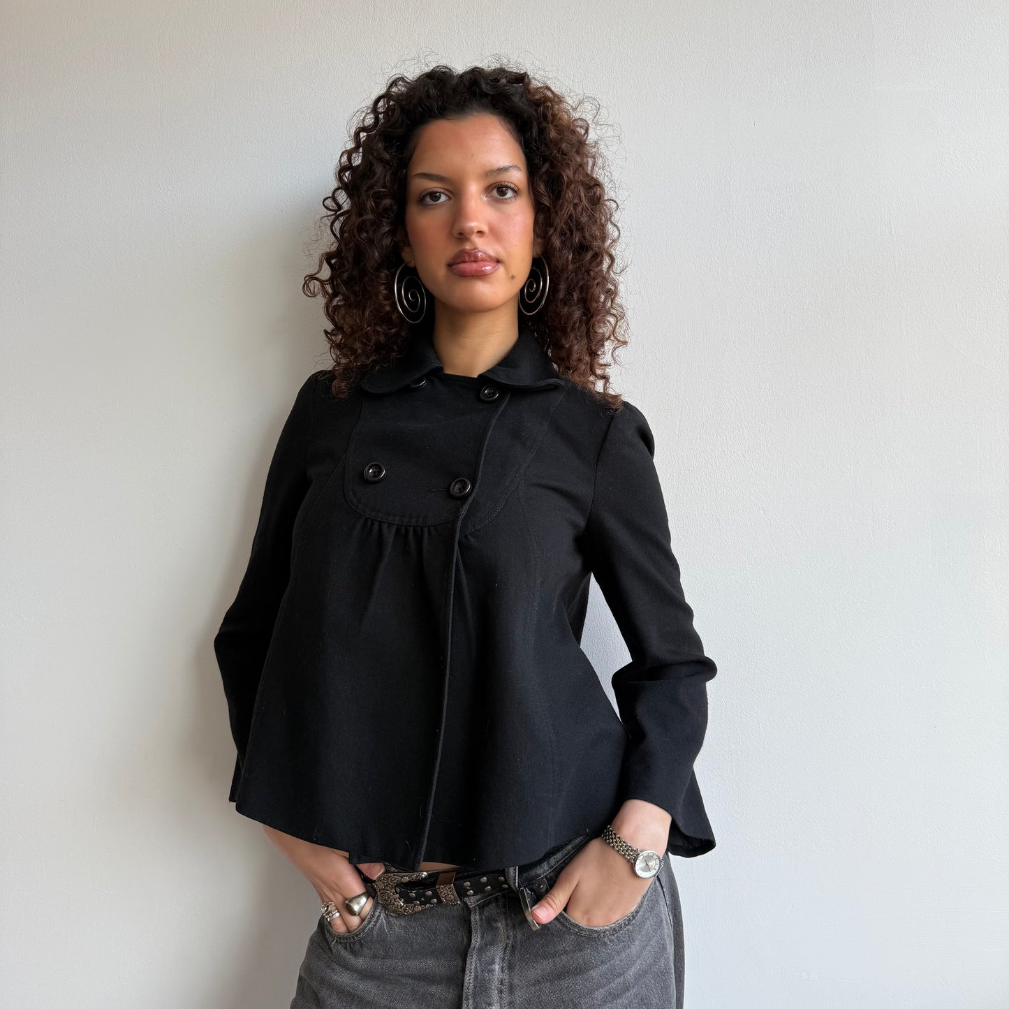 Black peacoat - Size S