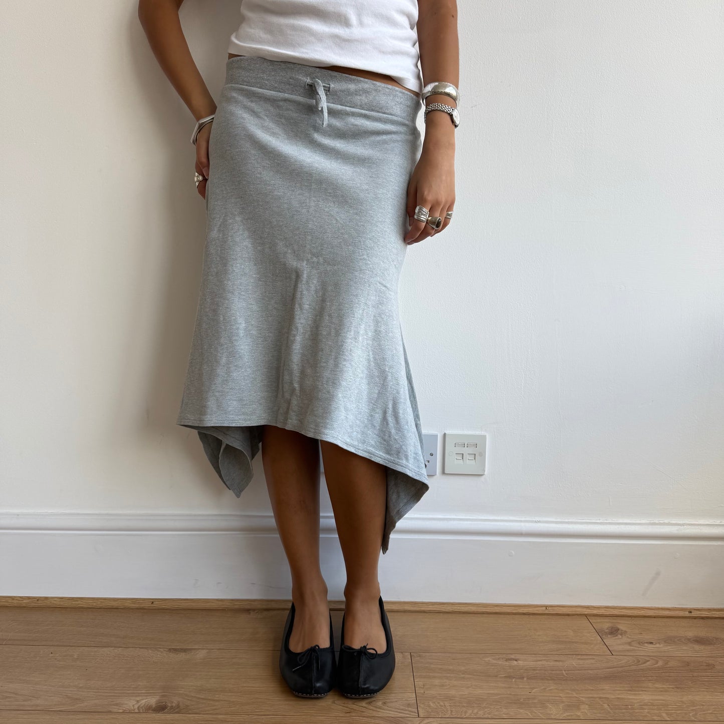 Asymmetric grey jersey skirt - Size S