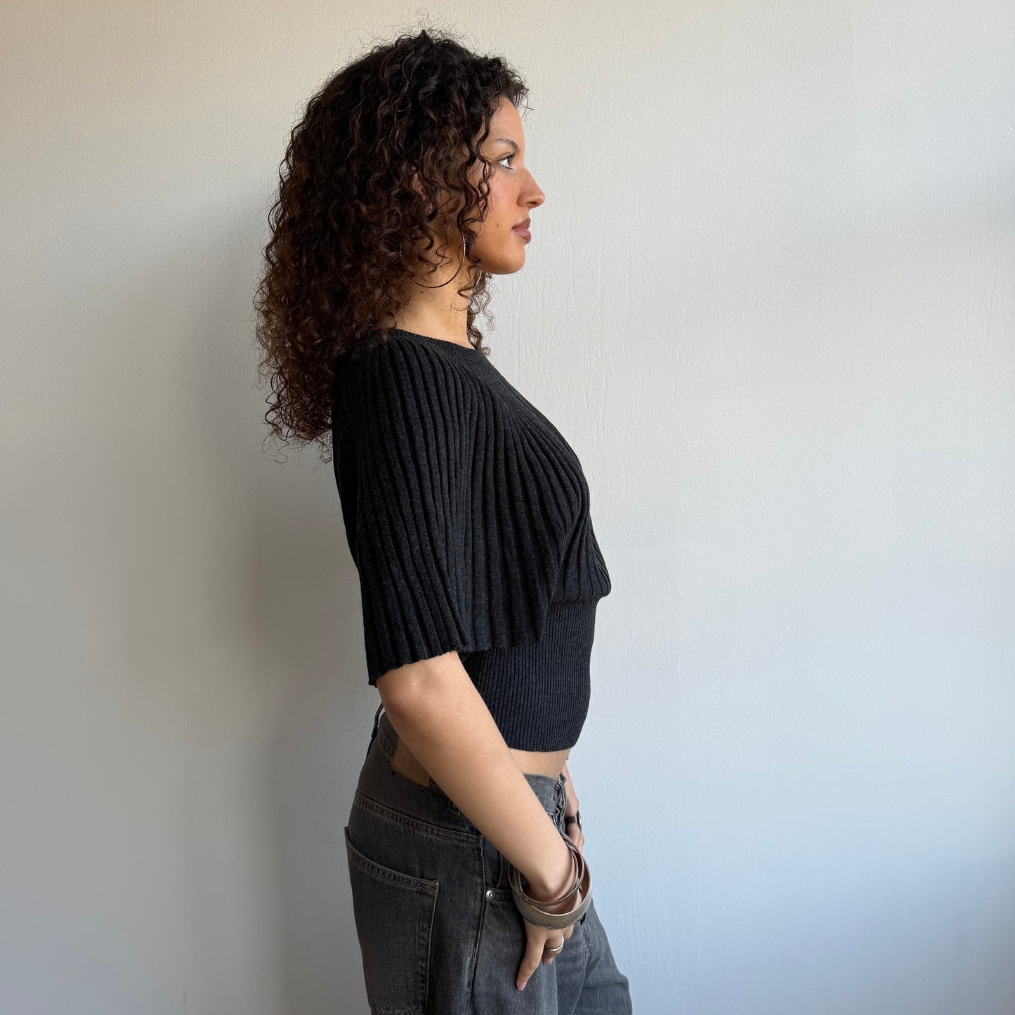 Grey batwing knit - Size S