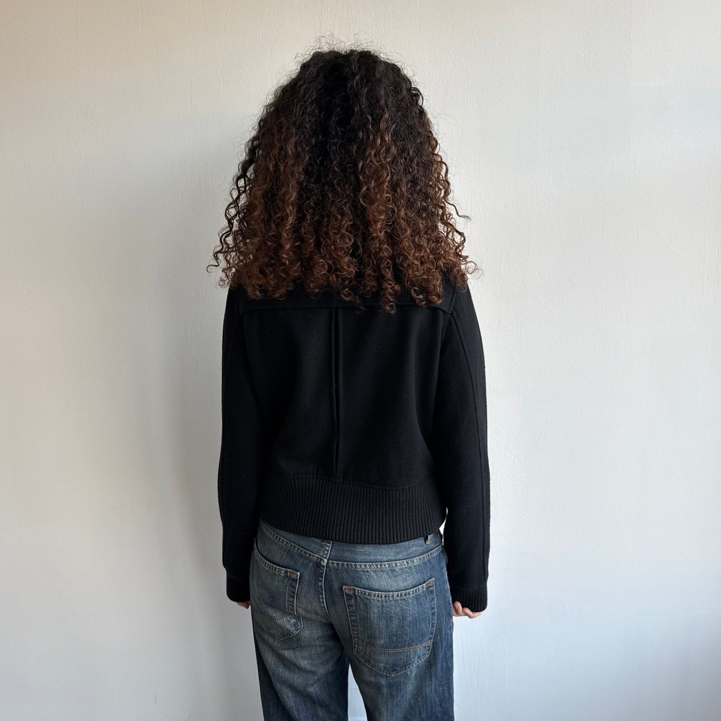 Black double breasted peacoat - Size M