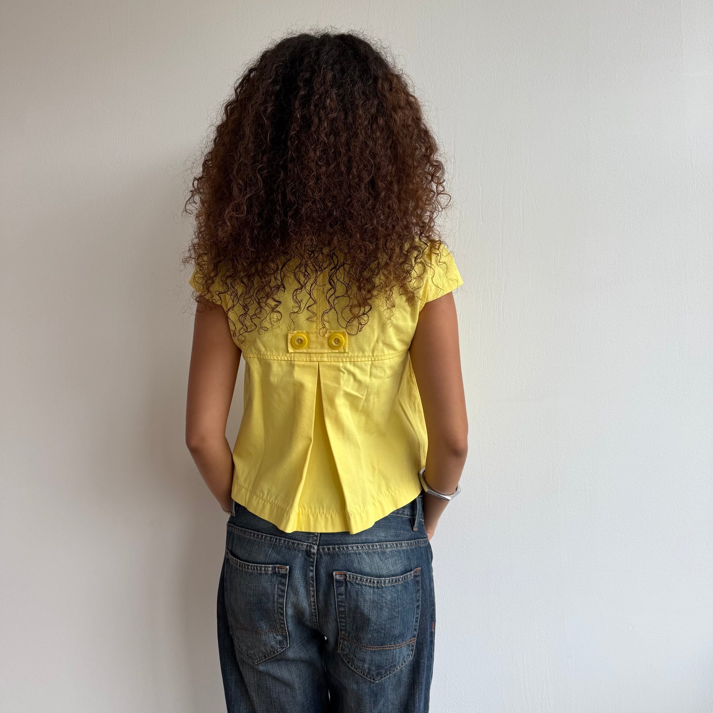 Yellow short sleeve peacoat - Size S