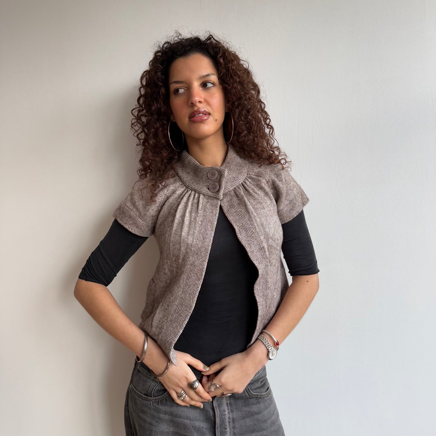 Brown knit Cardi - Size S