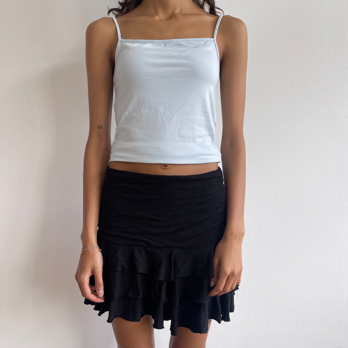 Black ruffle rara mini skirt - Size S
