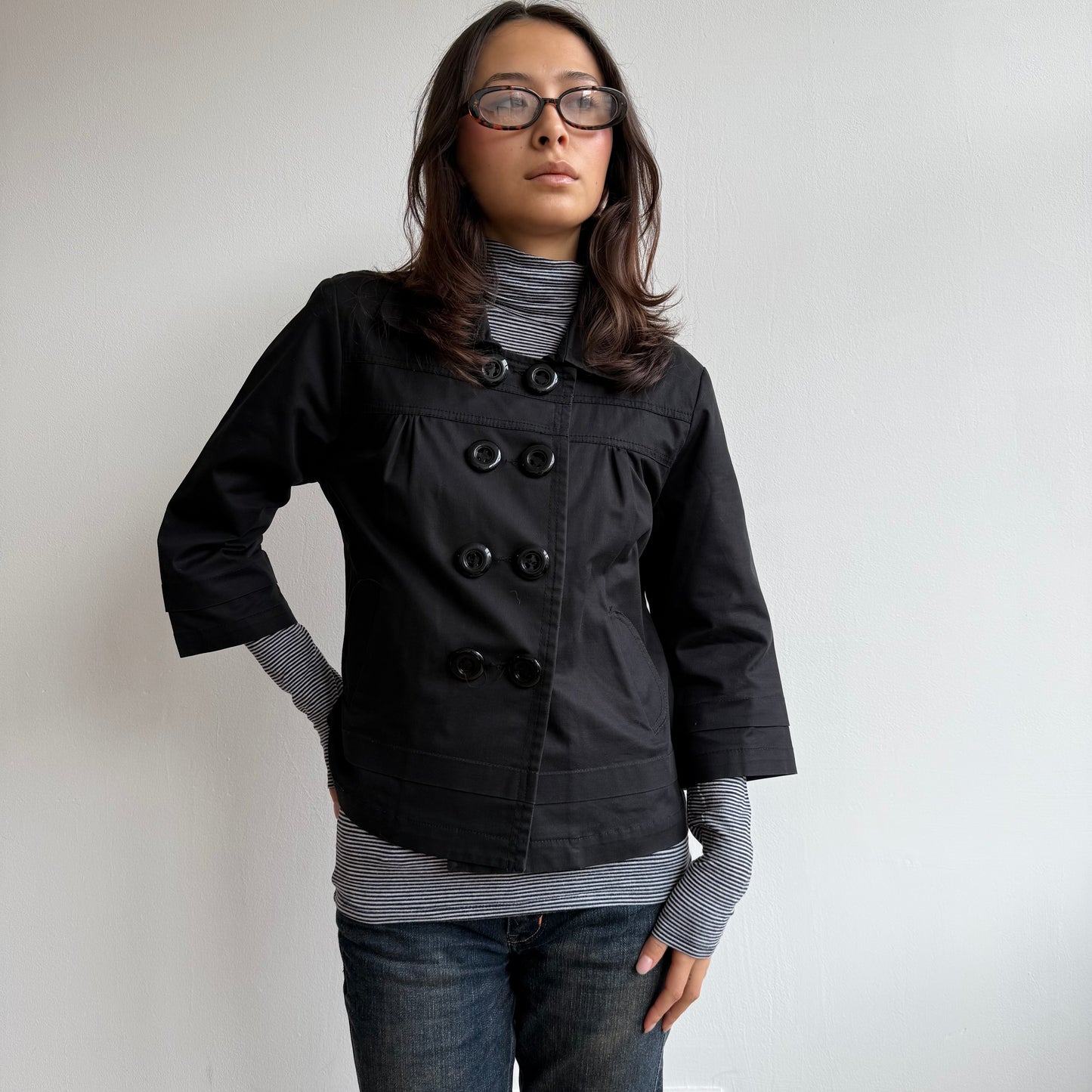 Black peacoat - Size S