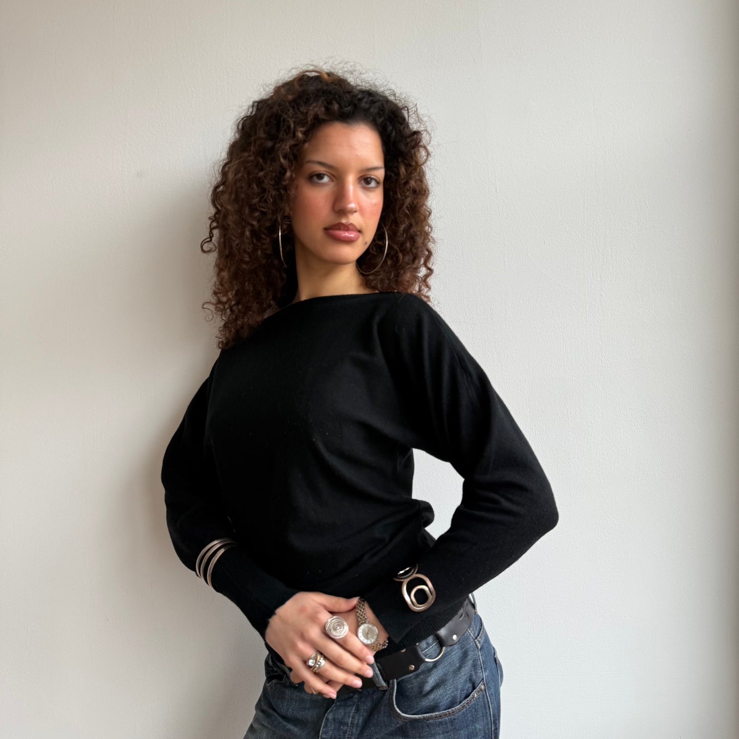 Black slouchy knit (4) - Size S