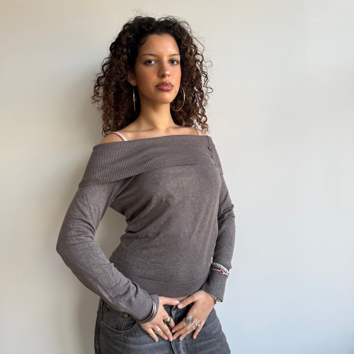 Brown bardot knit - Size S/M