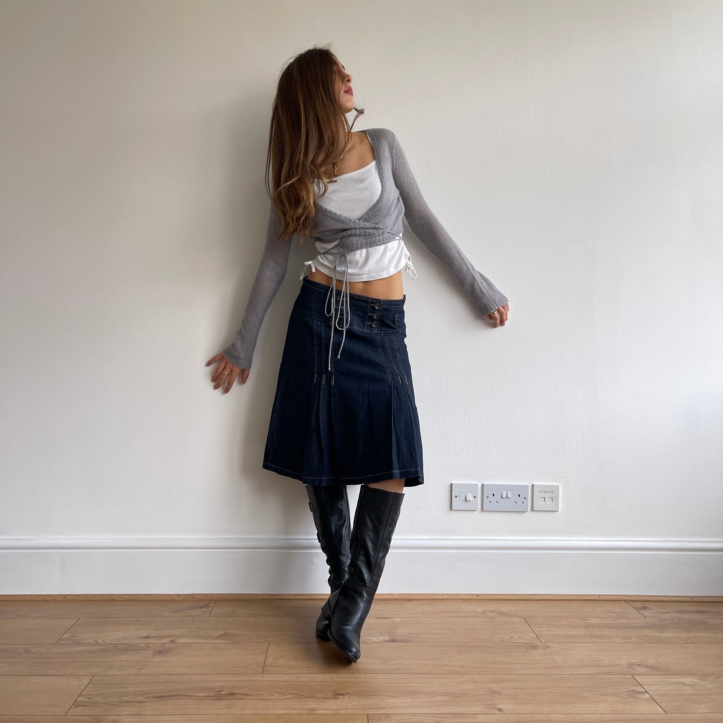 Grey ballet wrap cardigan - Size S/M