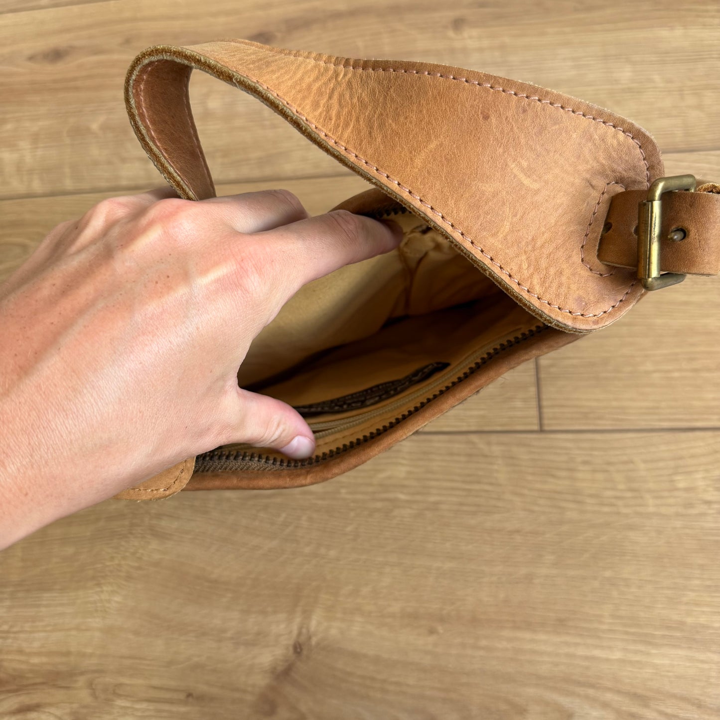 Leather cow print bag