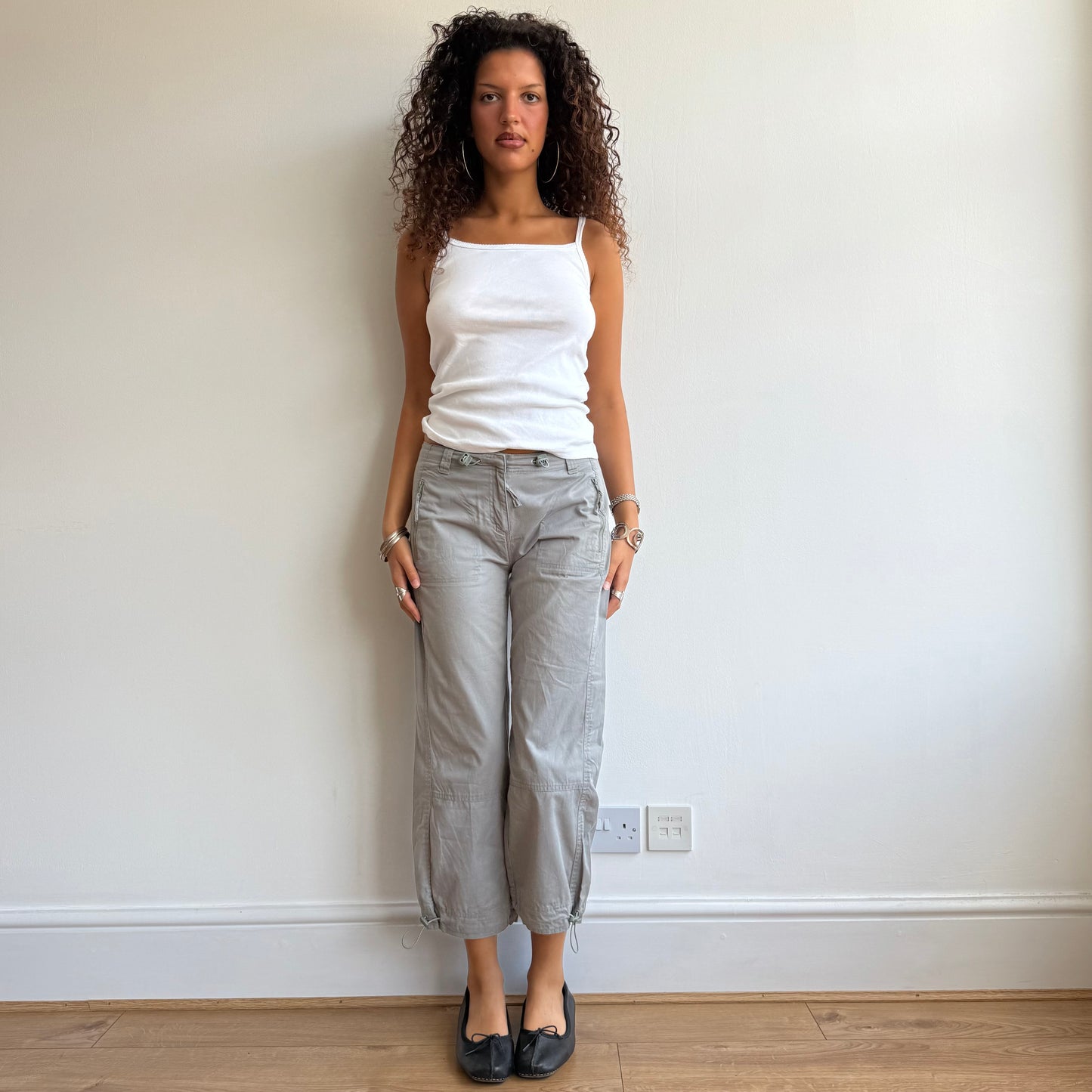 Green toggle capris - Size M