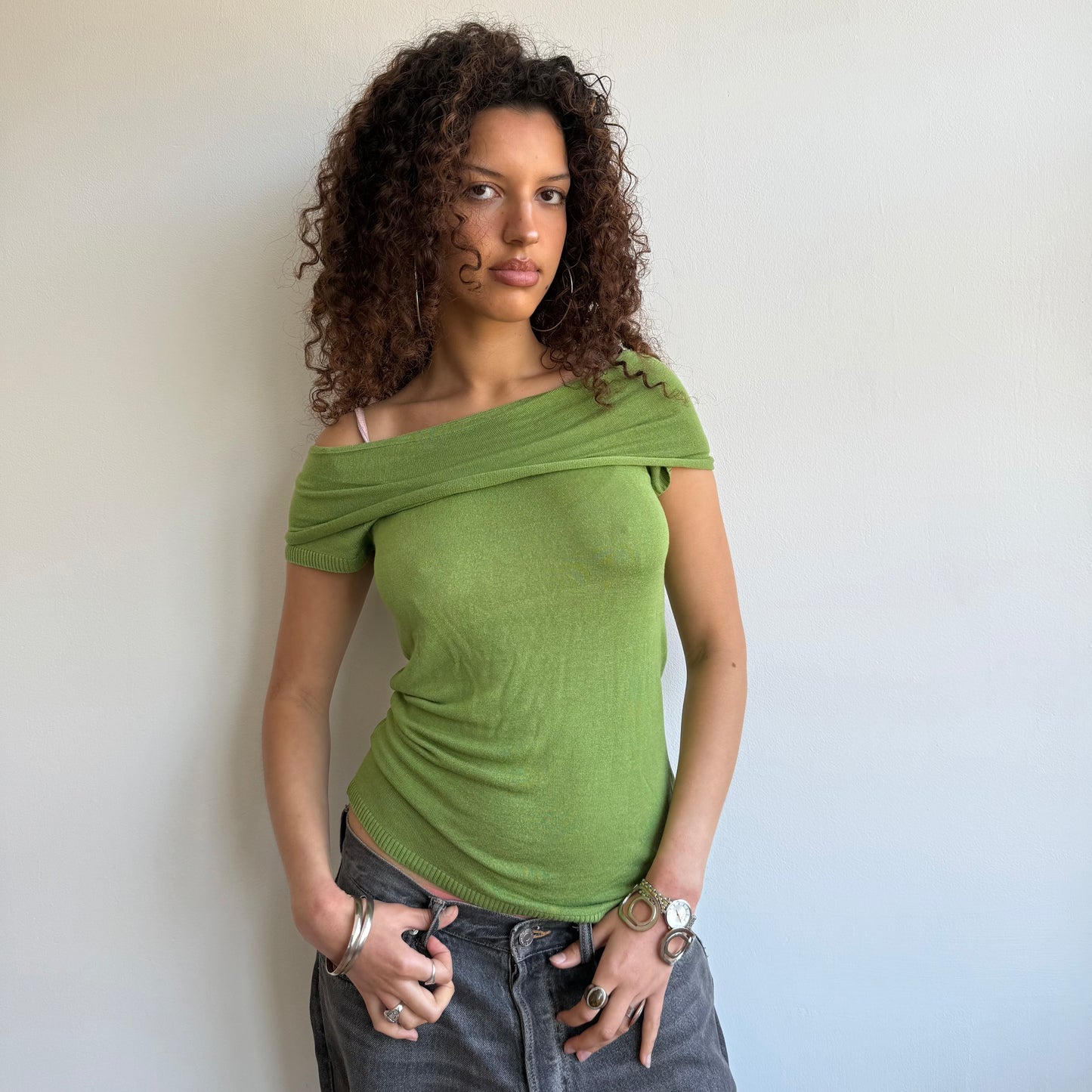 Green bardot knit - Size S/M