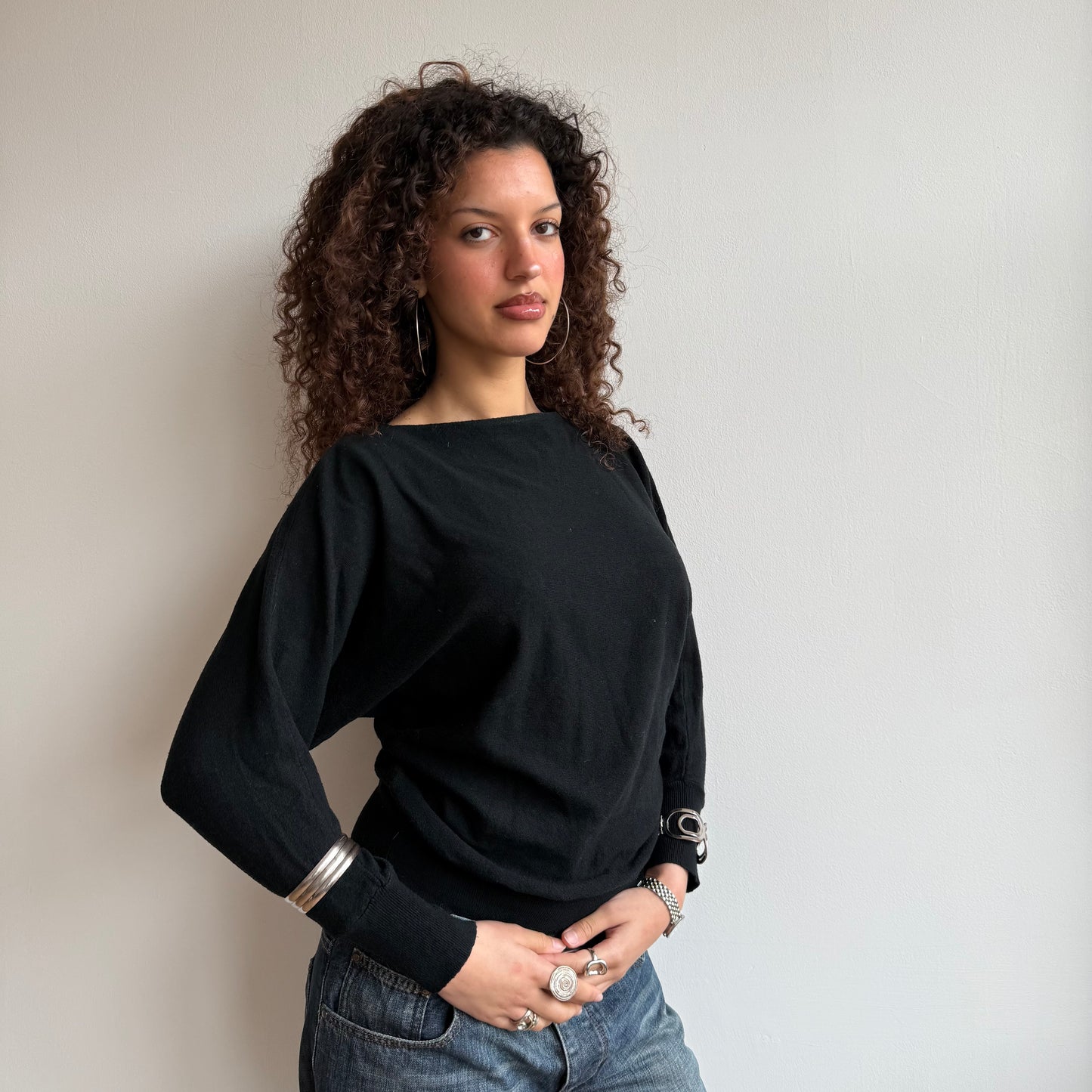 Black slouchy knit (3) - Size S