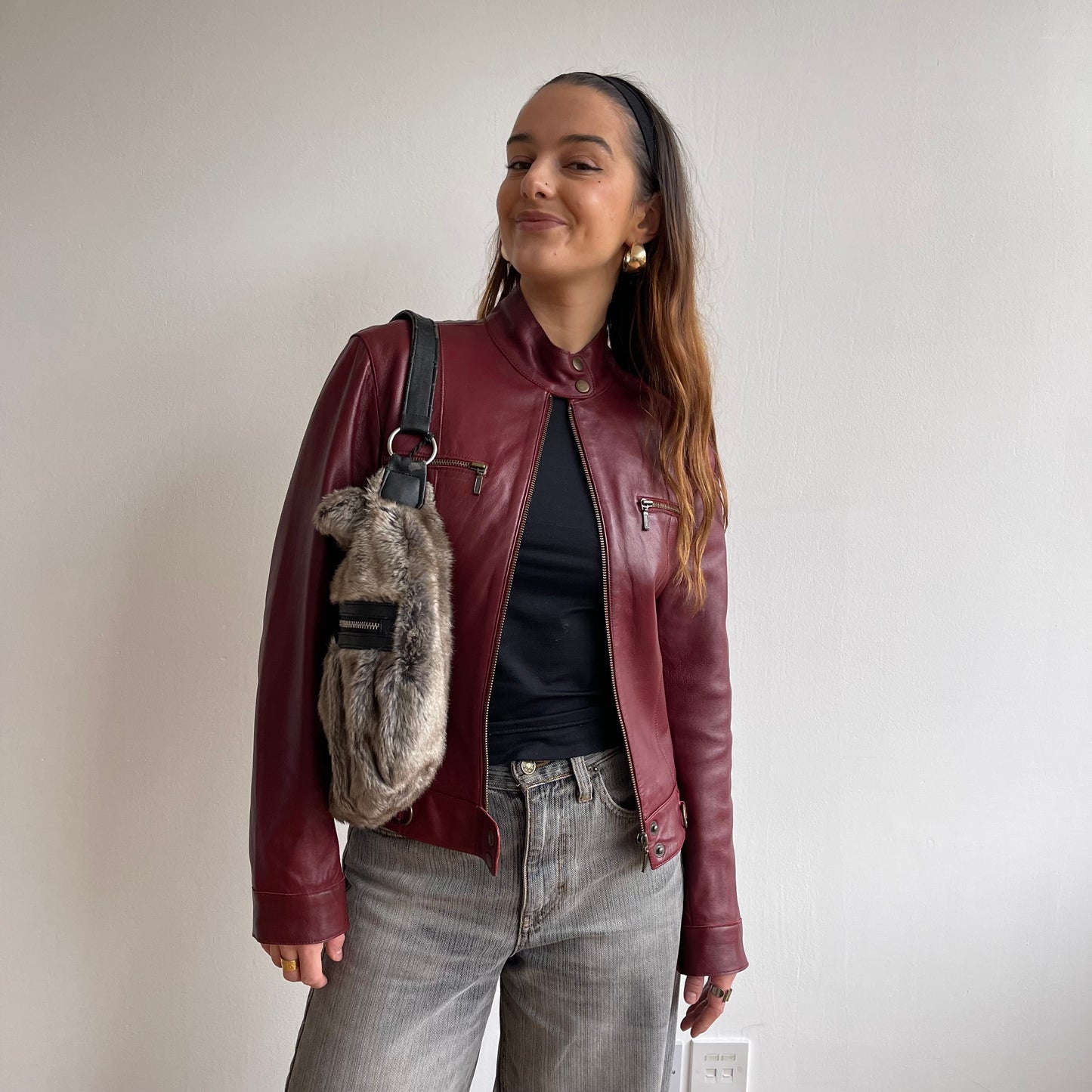 Pom pom fur bag