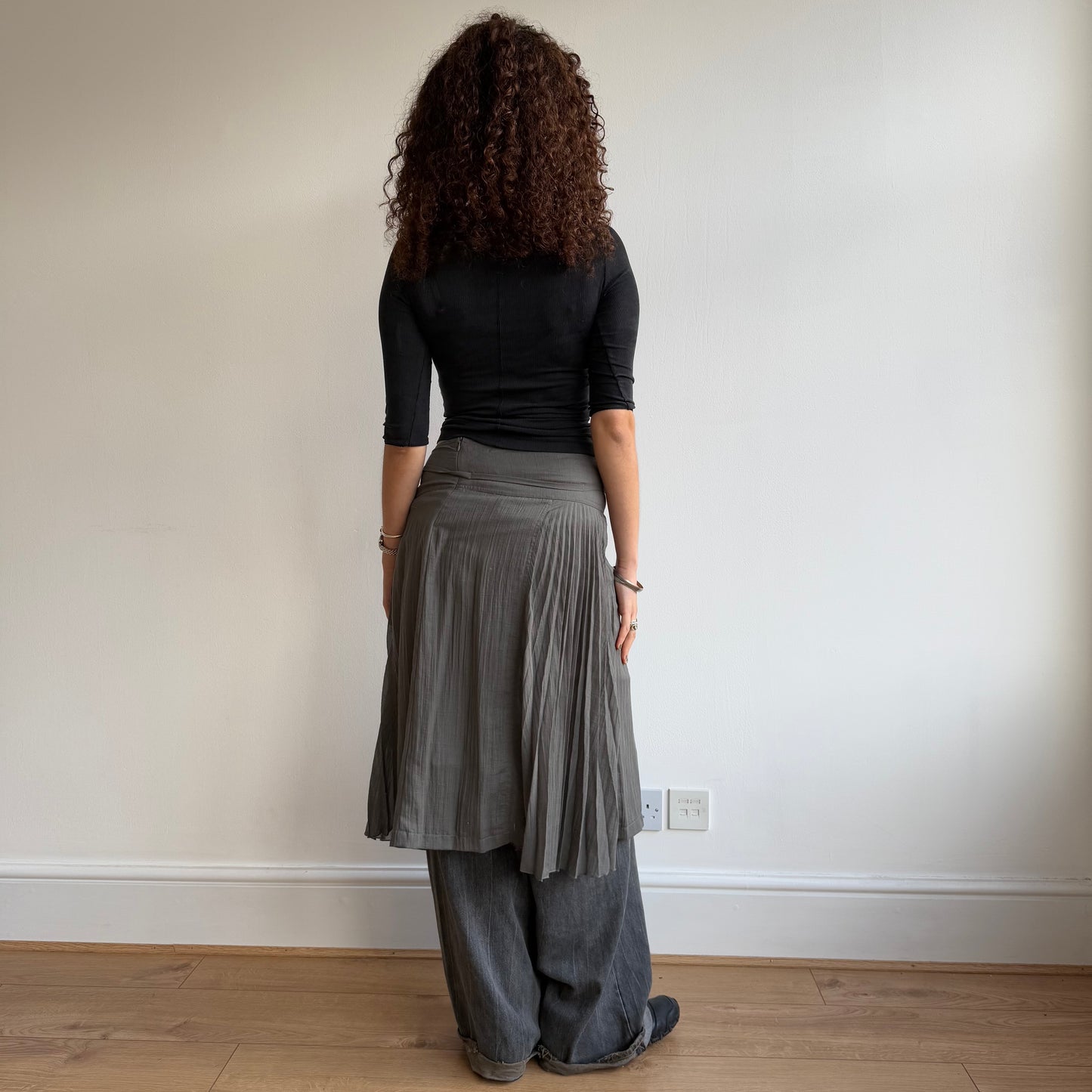 Grey plisse skirt - Size S