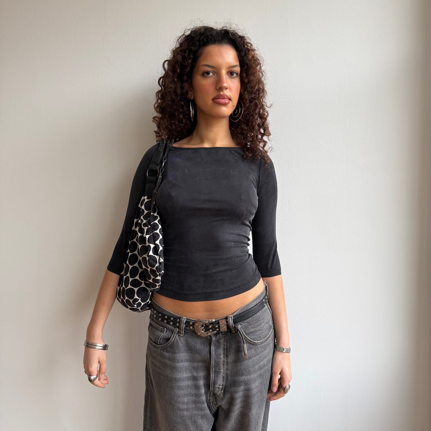 Polka dot slouchy bag - OS