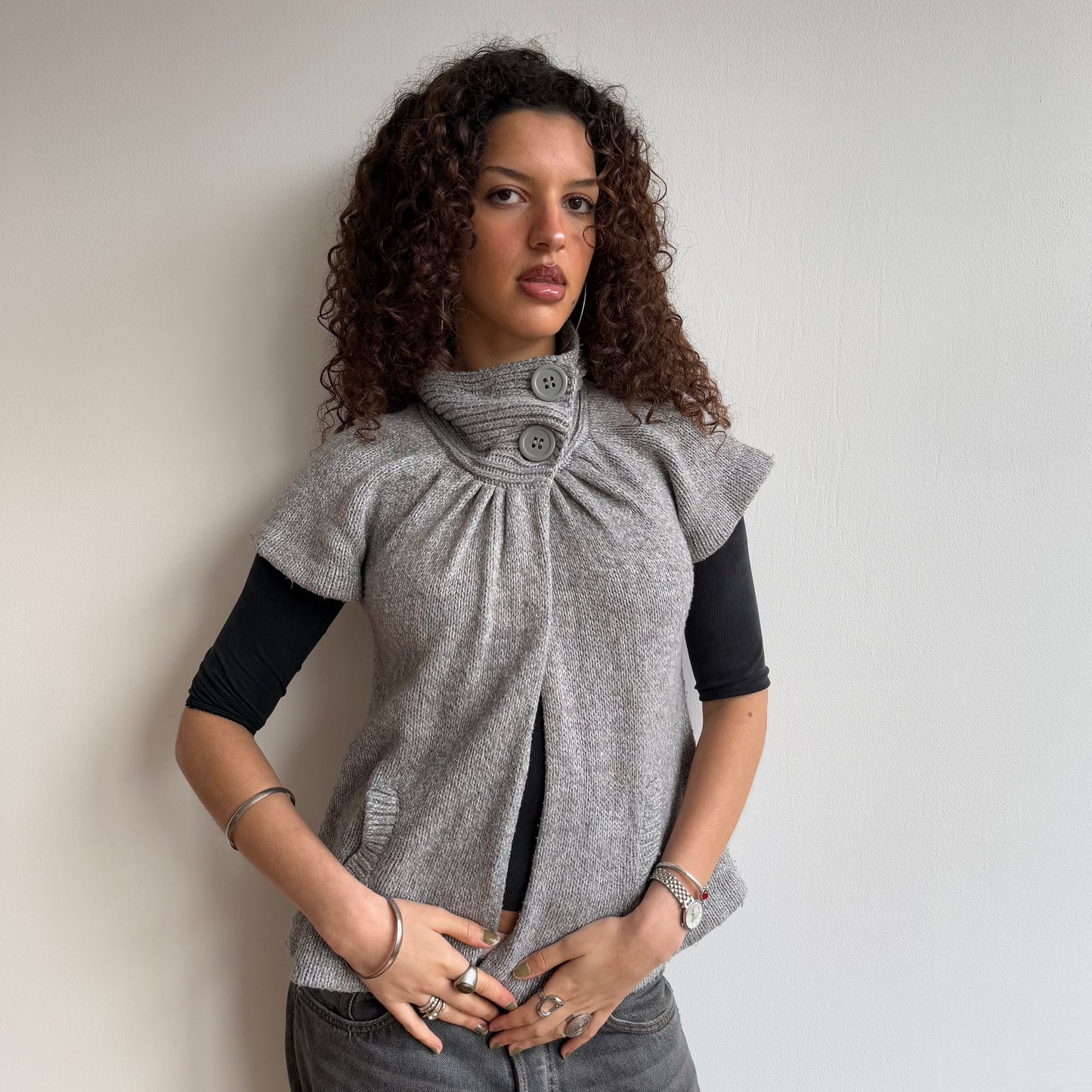 Grey knit Cardi - Size S
