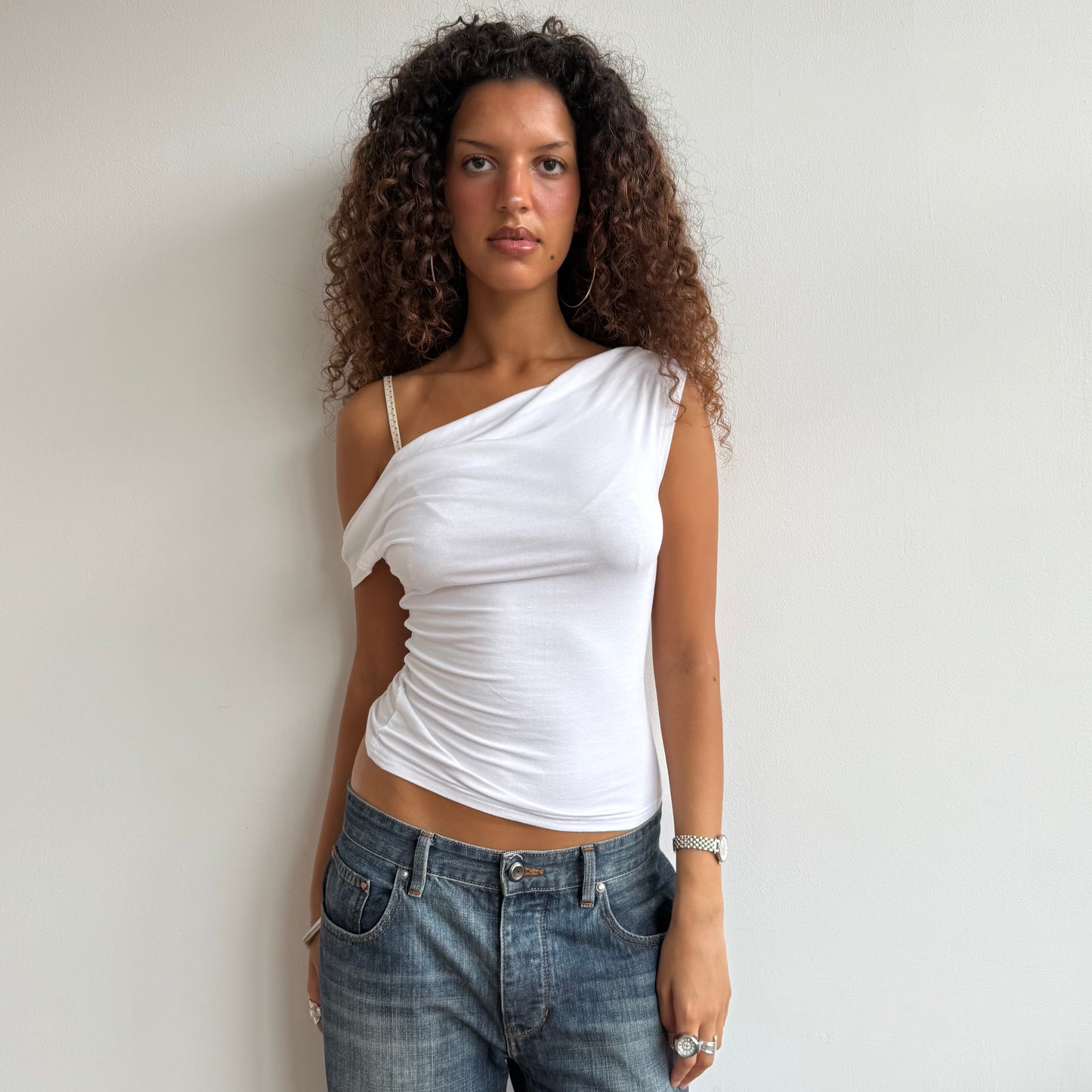 White slouchy top - Size S